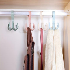 360 Degree Rotatable Four Claw Hook for Wardrobe and Tie Drying
