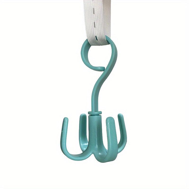 360 Degree Rotatable Four Claw Hook for Wardrobe and Tie Drying