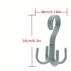 360 Degree Rotatable Four Claw Hook for Wardrobe and Tie Drying