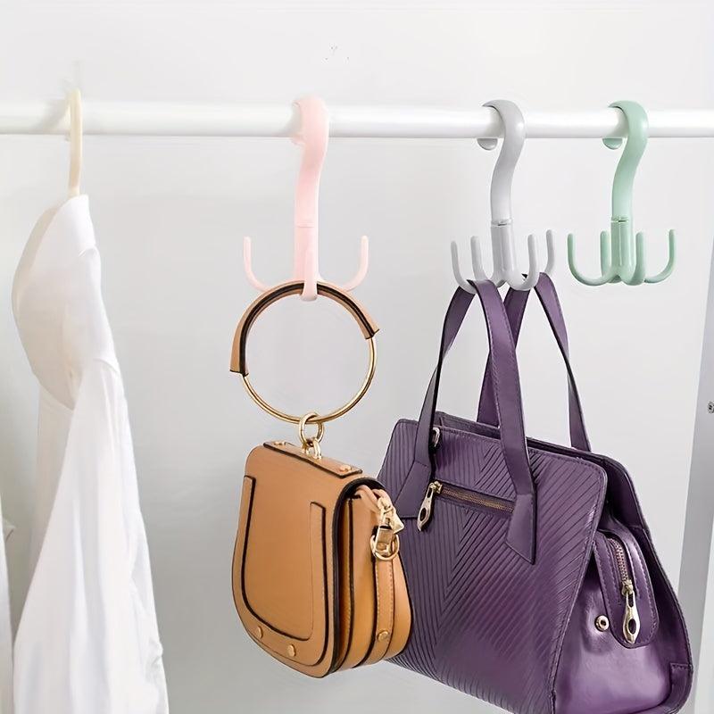 360 Degree Rotatable Four Claw Hook for Wardrobe and Tie Drying