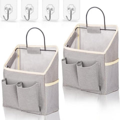 Hanging Storage Bag Wall Organiser Basket Bathroom Pocket Bedroom Dorm RV Gray