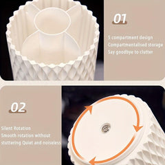 Makeup Brush Storage Box 360 Rotating Pen Holder Desktop Cosmetics Organizer