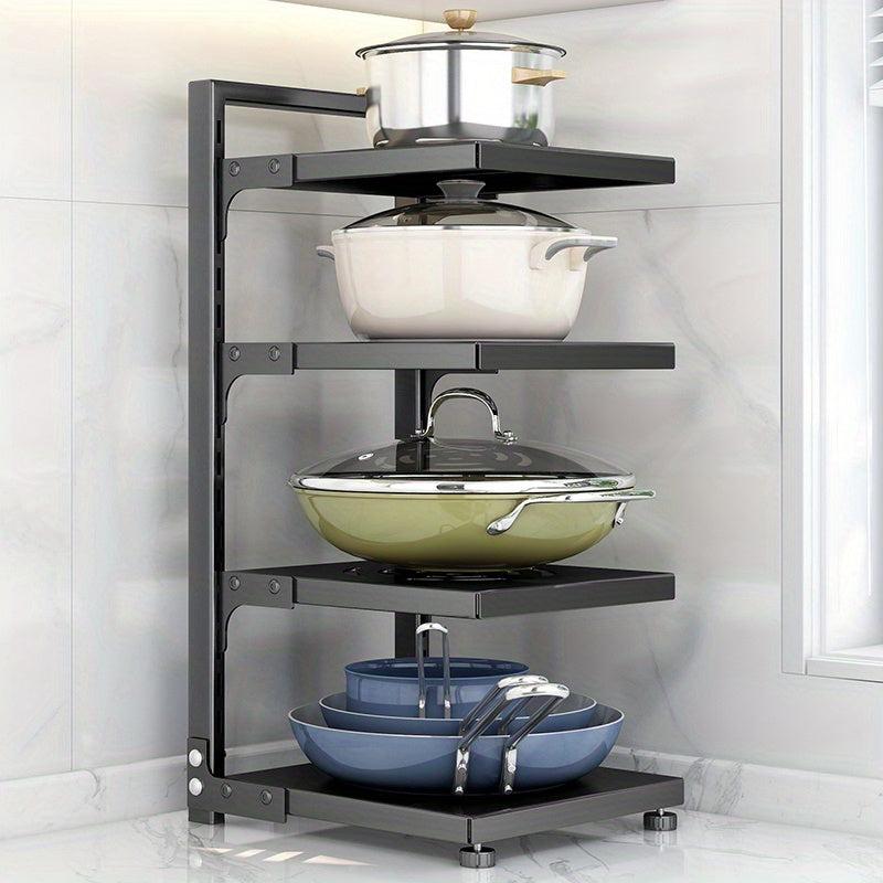 Adjustable Pot Organizer Rack for Cabinet - 3-4 Tiers