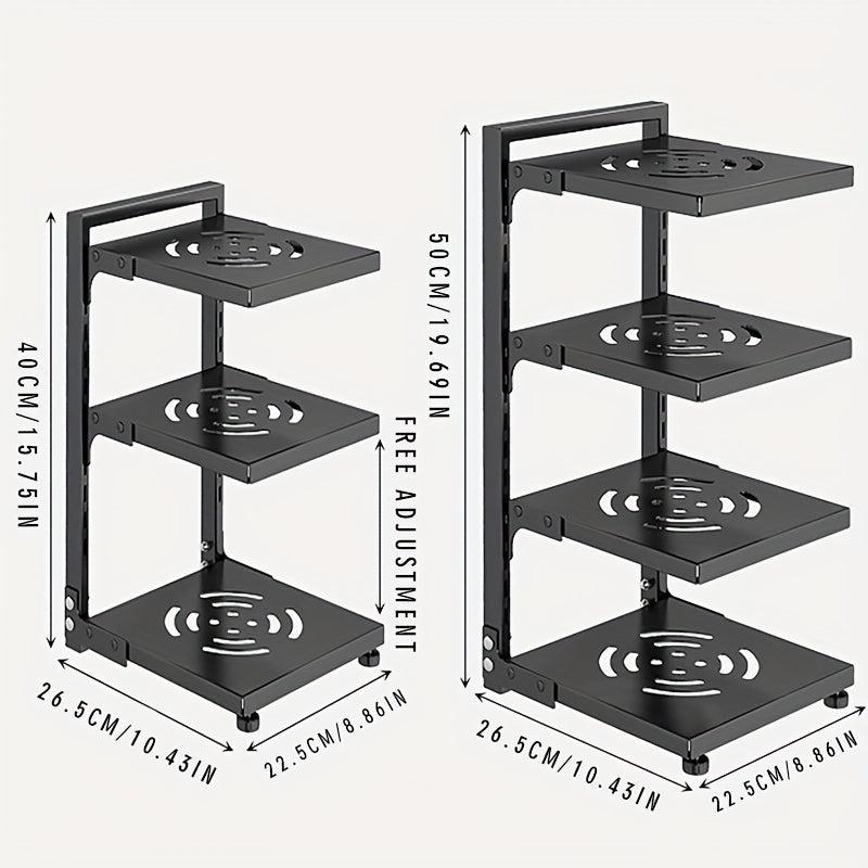 Adjustable Pot Organizer Rack for Cabinet - 3-4 Tiers