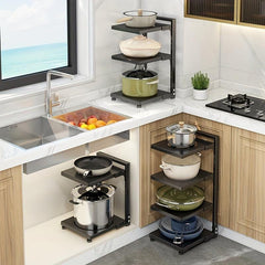 Adjustable Pot Organizer Rack for Cabinet - 3-4 Tiers
