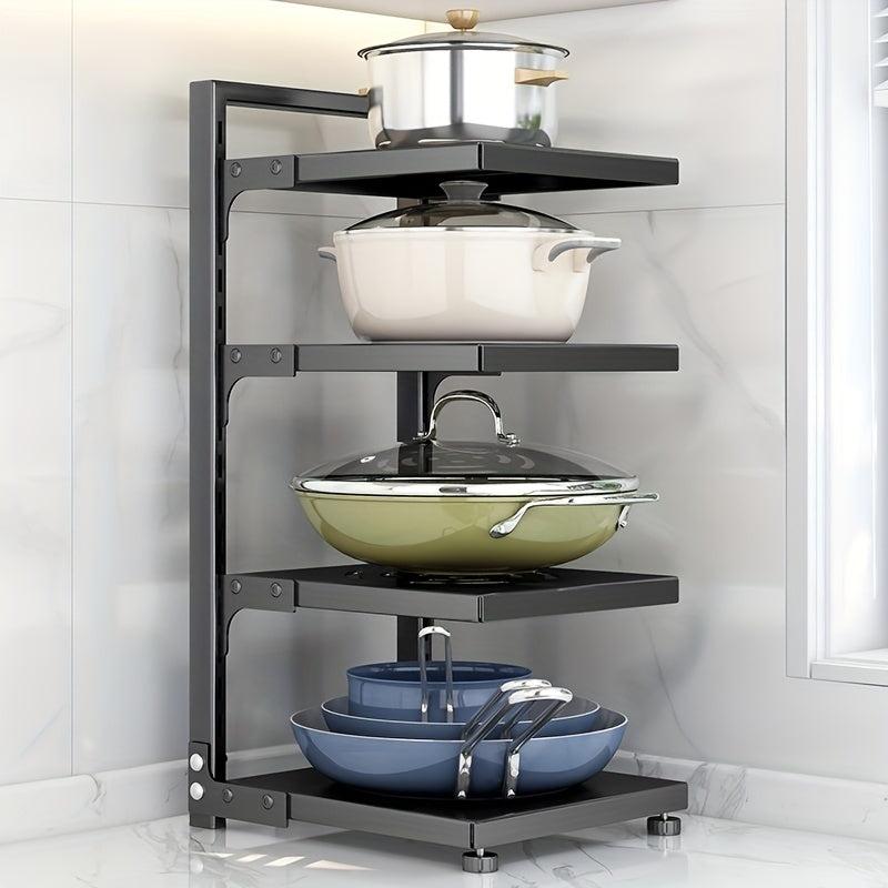 Adjustable Pot Organizer Rack for Cabinet - 3-4 Tiers