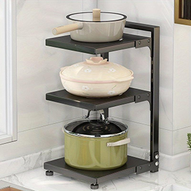 Adjustable Pot Organizer Rack for Cabinet - 3-4 Tiers