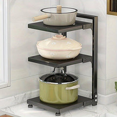 Adjustable Pot Organizer Rack for Cabinet - 3-4 Tiers