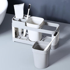 Toothbrush & Toothpaste Holder Set Bathroom Storage Rack