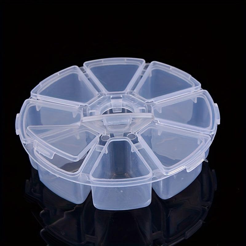 Transparent Round Storage Box for Jewelry Beads Organizer