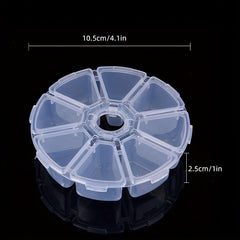 Transparent Round Storage Box for Jewelry Beads Organizer