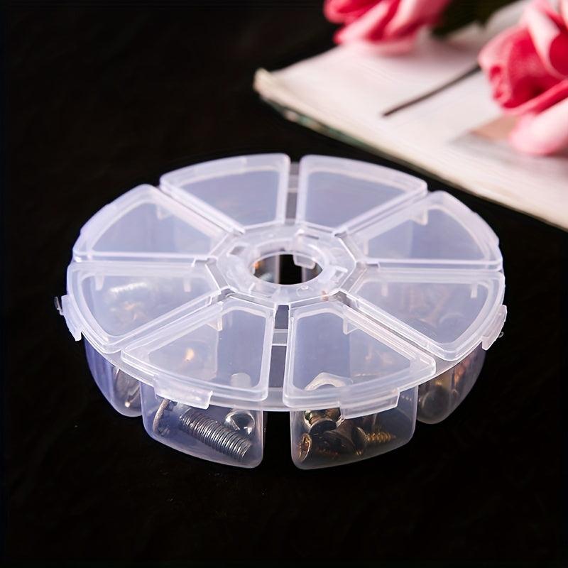 Transparent Round Storage Box for Jewelry Beads Organizer