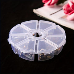 Transparent Round Storage Box for Jewelry Beads Organizer