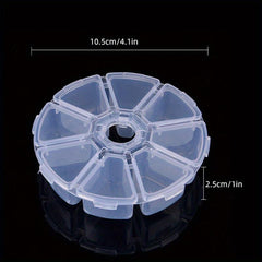 Transparent Round Storage Box for Jewelry Beads Organizer