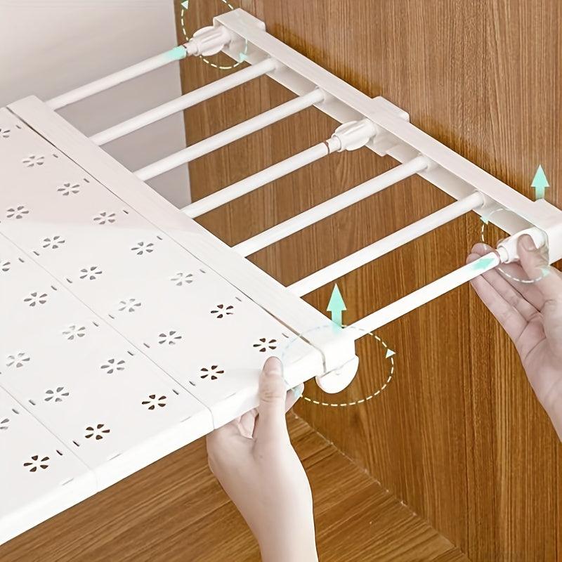 Adjustable Tension Shelf Rod for Closet Organization