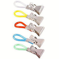 5pcs Towel Hanging Drying Rack Metal Clip Kitchen Bathroom Toilet