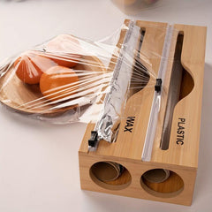 Bamboo 2-In-1 Foil & Plastic Wrap Storage Box
