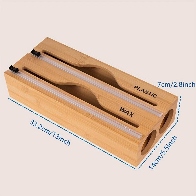 Bamboo 2-In-1 Foil & Plastic Wrap Storage Box