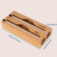 Bamboo 2-In-1 Foil & Plastic Wrap Storage Box