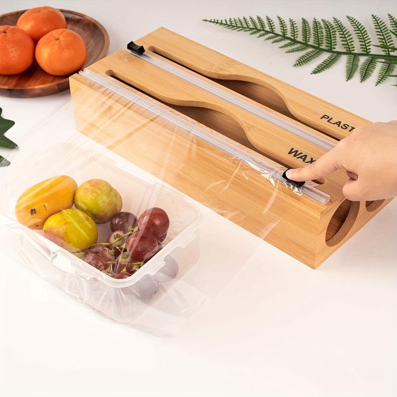 Bamboo 2-In-1 Foil & Plastic Wrap Storage Box