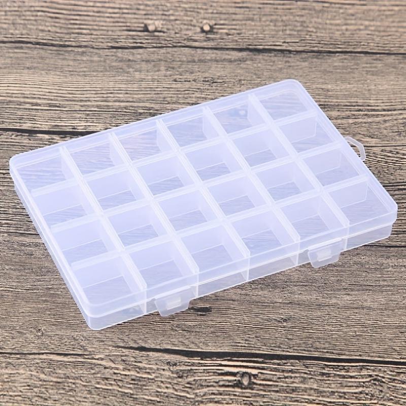 DIY Jewelry Organizer Box Clear Plastic Storage Container 24 Grids