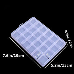 DIY Jewelry Organizer Box Clear Plastic Storage Container 24 Grids