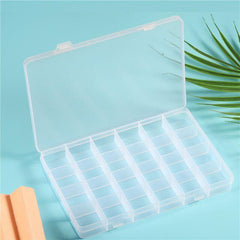 DIY Jewelry Organizer Box Clear Plastic Storage Container 24 Grids
