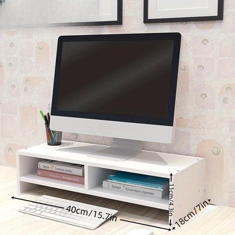 Wooden Computer Stand Desktop Storage Rack Home Office Desk Workstation