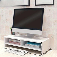 Wooden Computer Stand Desktop Storage Rack Home Office Desk Workstation