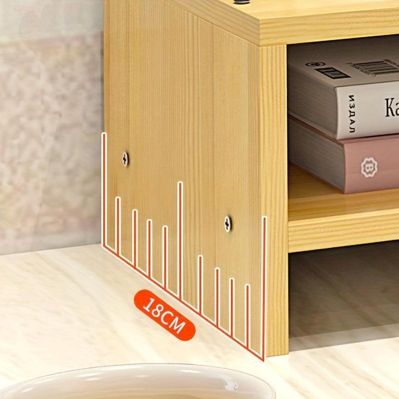 Wooden Computer Stand Desktop Storage Rack Home Office Desk Workstation