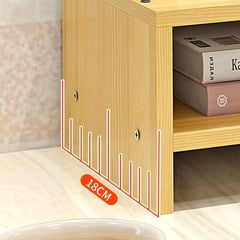 Wooden Computer Stand Desktop Storage Rack Home Office Desk Workstation