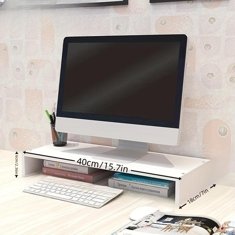 Wooden Computer Stand Desktop Storage Rack Home Office Desk Workstation