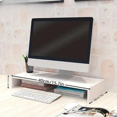 Wooden Computer Stand Desktop Storage Rack Home Office Desk Workstation