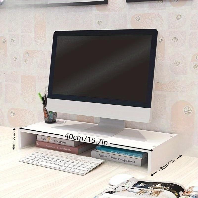 Wooden Computer Stand Desktop Storage Rack Home Office Desk Workstation