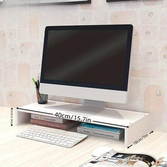 Wooden Computer Stand Desktop Storage Rack Home Office Desk Workstation