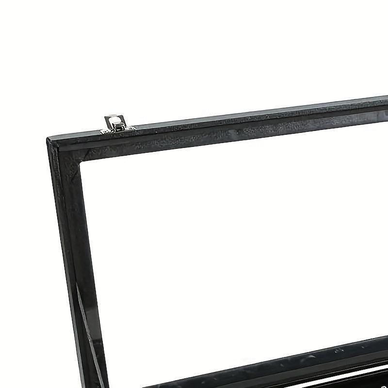 Velvet Necklace Box Jewelry Tray with Transparent Lid, Dustproof, Rectangle