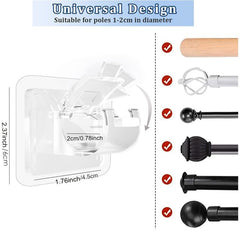 2Pcs Self Adhesive Curtain Rod Holders No Drill Adjustable Curtain Hangers