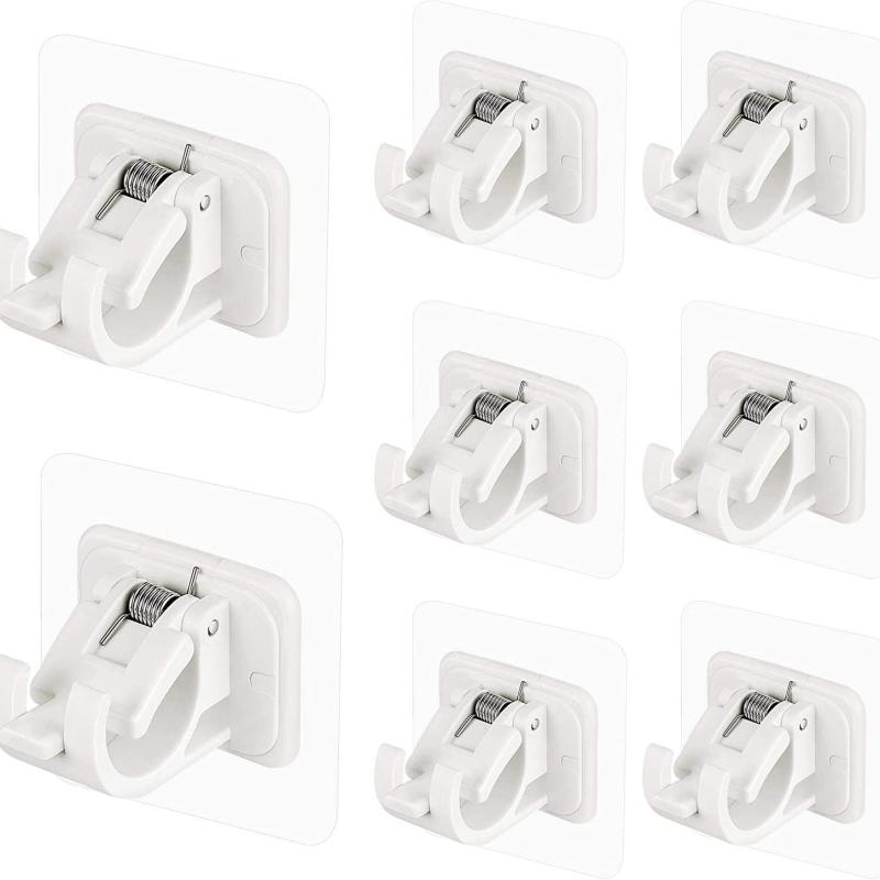 2Pcs Self Adhesive Curtain Rod Holders No Drill Adjustable Curtain Hangers