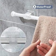 2Pcs Self Adhesive Curtain Rod Holders No Drill Adjustable Curtain Hangers
