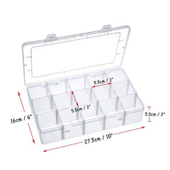 Large Plastic Storage Organizer Box - 15 Grids
