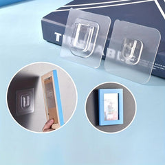 2pcs Punch Wall Mounted Sticker Hook Set Waterproof Sticky for Kitchen Bathroom