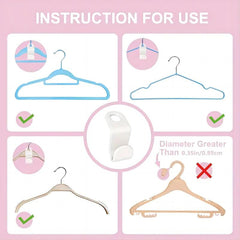 55pcs Clothes Hanger Connector Plastic Hanger Connection Hook Space Saving
