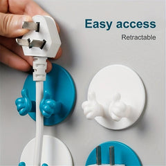2pcs Punch Plug Holder Wall Mounted Hook