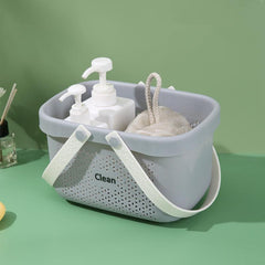 Plastic Bathroom Basket with Handles - Shower Storage Basket