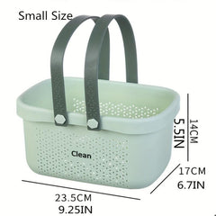 Plastic Bathroom Basket with Handles - Shower Storage Basket
