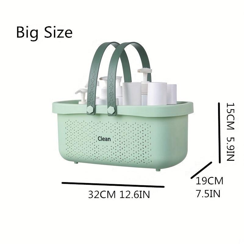 Plastic Bathroom Basket with Handles - Shower Storage Basket