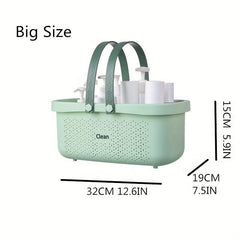 Plastic Bathroom Basket with Handles - Shower Storage Basket