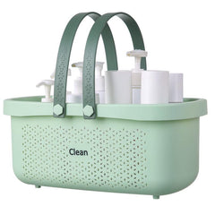 Plastic Bathroom Basket with Handles - Shower Storage Basket