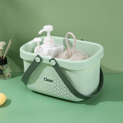 Plastic Bathroom Basket with Handles - Shower Storage Basket