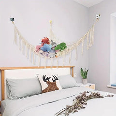Large Boho Style Hammock Toy Storage Net 55in